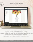 RUBY Wedding Seating Chart Cards Template with Sunflowers
