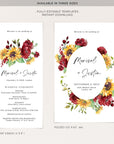 RUBY Sunflower Wedding Program Template Order of Service
