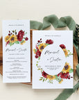 RUBY Sunflower Wedding Program Template Order of Service