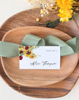 RUBY Printable Wedding Name Place Cards Sunflower
