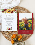RUBY Sunflower Wedding Thank You Cards Template