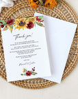 RUBY Sunflower Wedding Thank You Cards Template