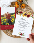 RUBY Sunflower Wedding Thank You Cards Template