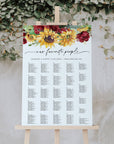 RUBY Printable Alphabetical Seating Chart Wedding Rustic