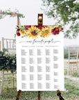 RUBY Printable Alphabetical Seating Chart Wedding Rustic