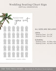 KONA Palm Tree Seating Chart Wedding Template