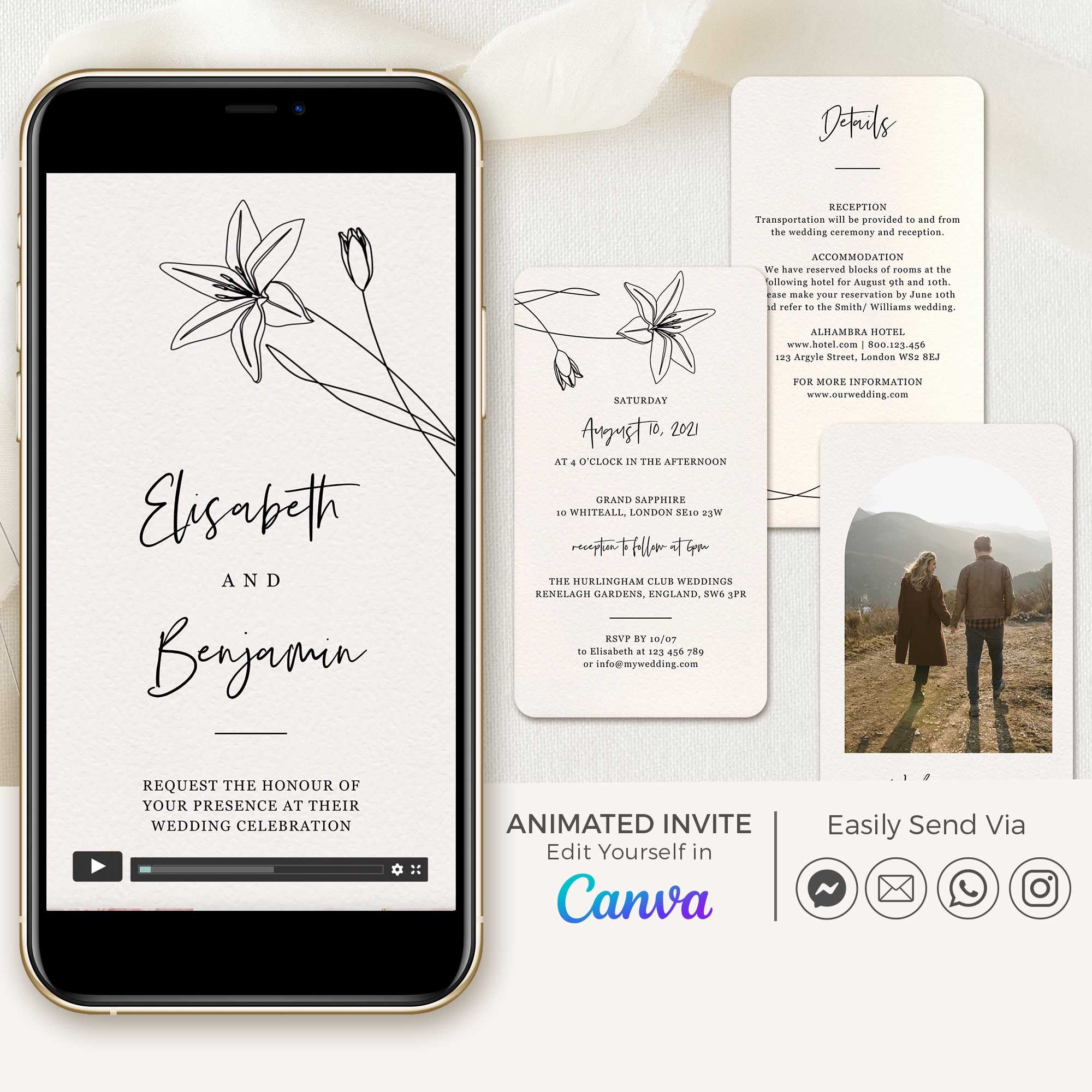 GIGLIOLA Wedding Invitation Video Template - White