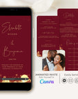 ANITA Wedding Invitation Video Template - Burgundy