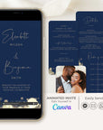 ANITA Wedding Invitation Video Template - Navy & Gold