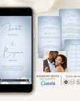 ANITA Wedding Invitation Video Template - Dusty Blue & Silver