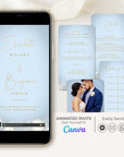 ANITA Wedding Invitation Video Template - Dusty Blue & Gold