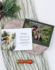 GAIA Pine Tree Wedding Invitation Postcard Template