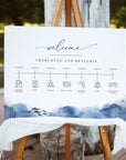YLENIA Ocean Wedding Sign with Timeline