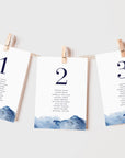 YLENIA Ocean Wedding Seating Chart Card Template