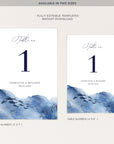 YLENIA Ocean Wedding Table Numbers Printable