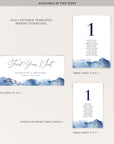 YLENIA Ocean Wedding Seating Chart Card Template
