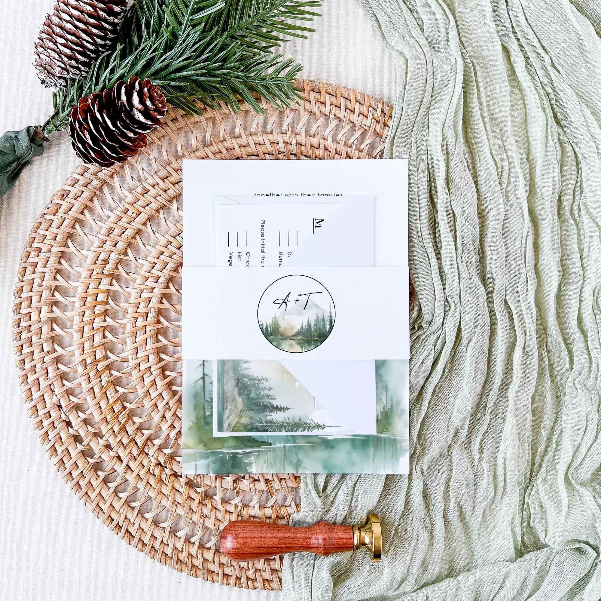 ARNA Mountain Wedding Invitation Template Suite