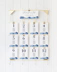 YLENIA Ocean Wedding Seating Chart Card Template