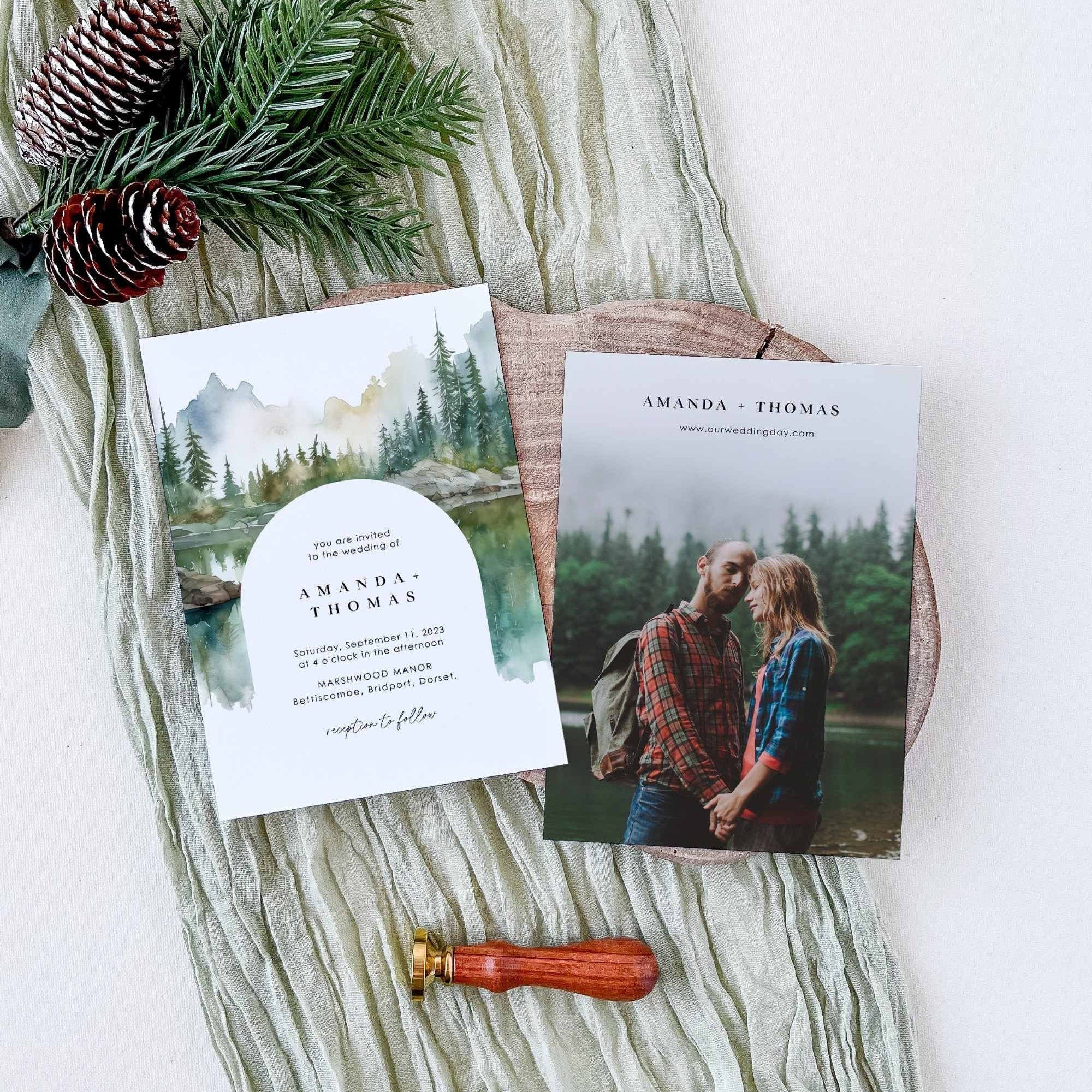 ARNA Mountain Themed Wedding Invitation Template Set