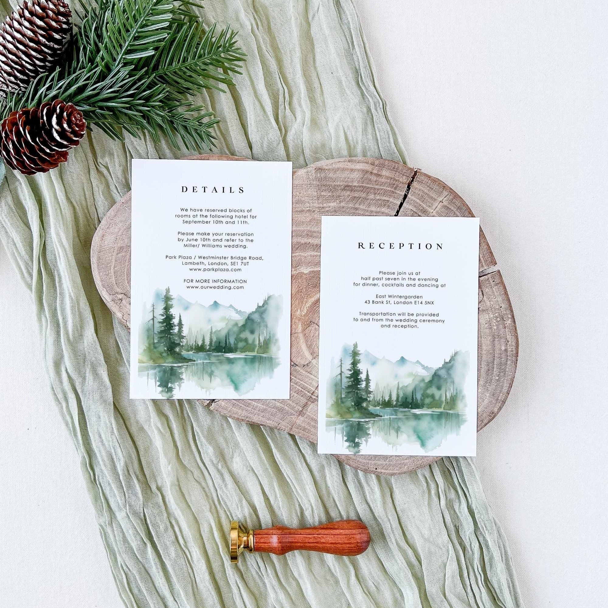 ARNA Mountain Themed Wedding Invitation Template Set