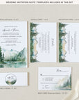 ARNA Mountain Wedding Invitation Template Suite