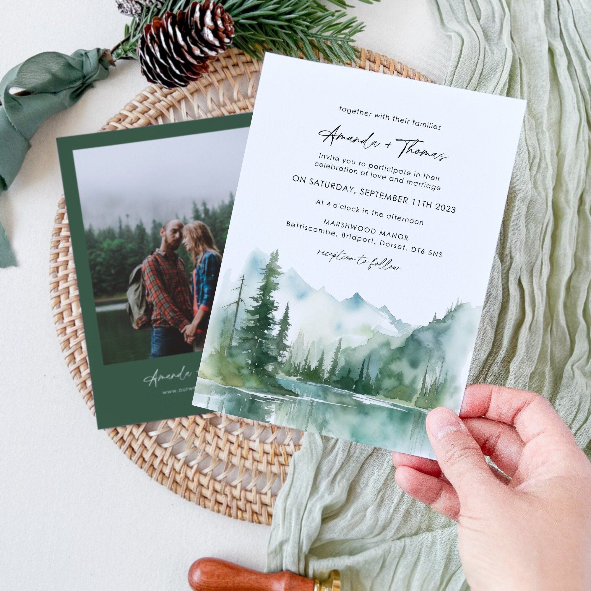 ARNA Woodland Wedding Invitation Card Template