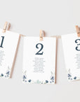 BIANCA Winter Wedding Seating Chart Card Template