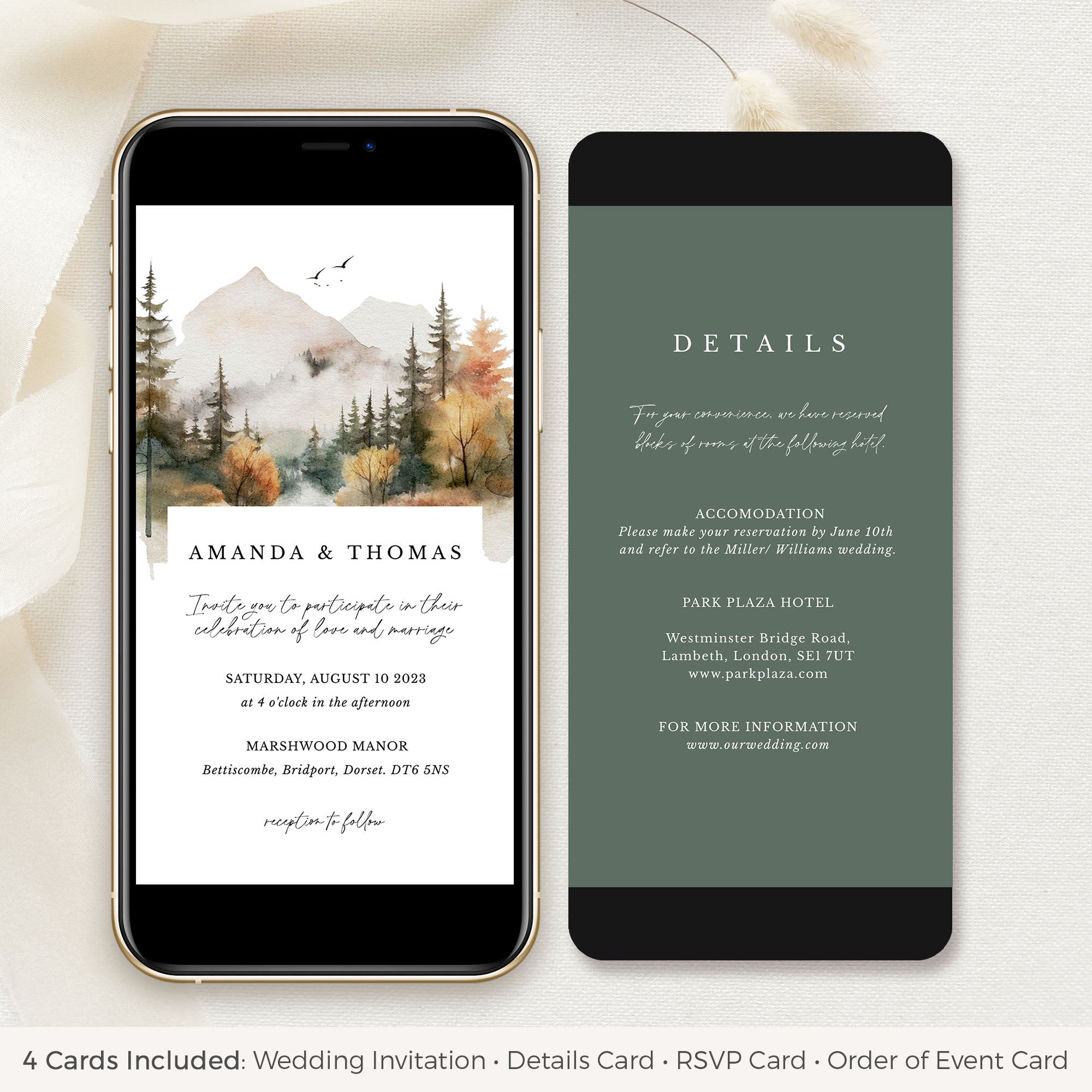 ARNA Mountain Themed Digital Wedding Card