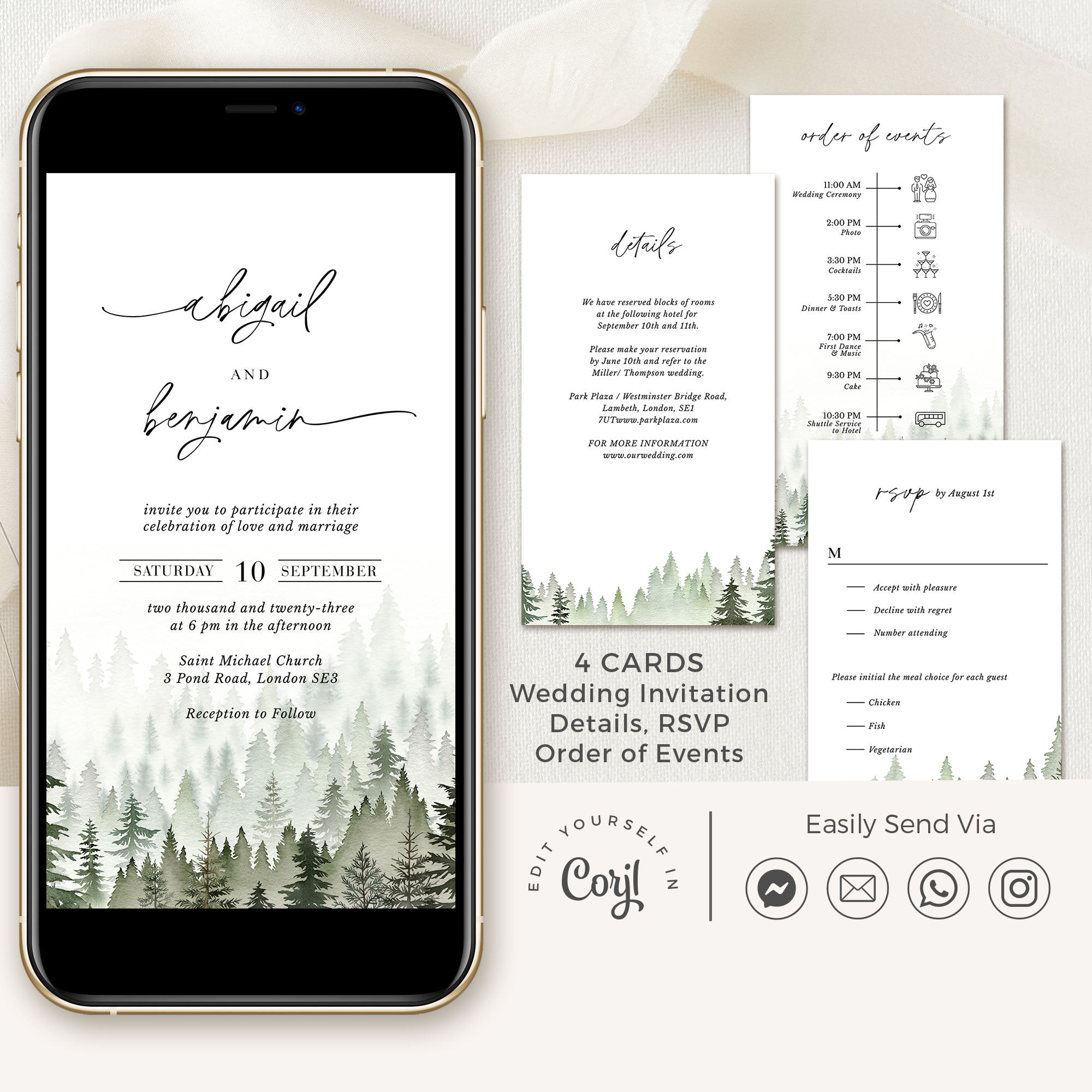 GAIA Forest Digital Wedding Card