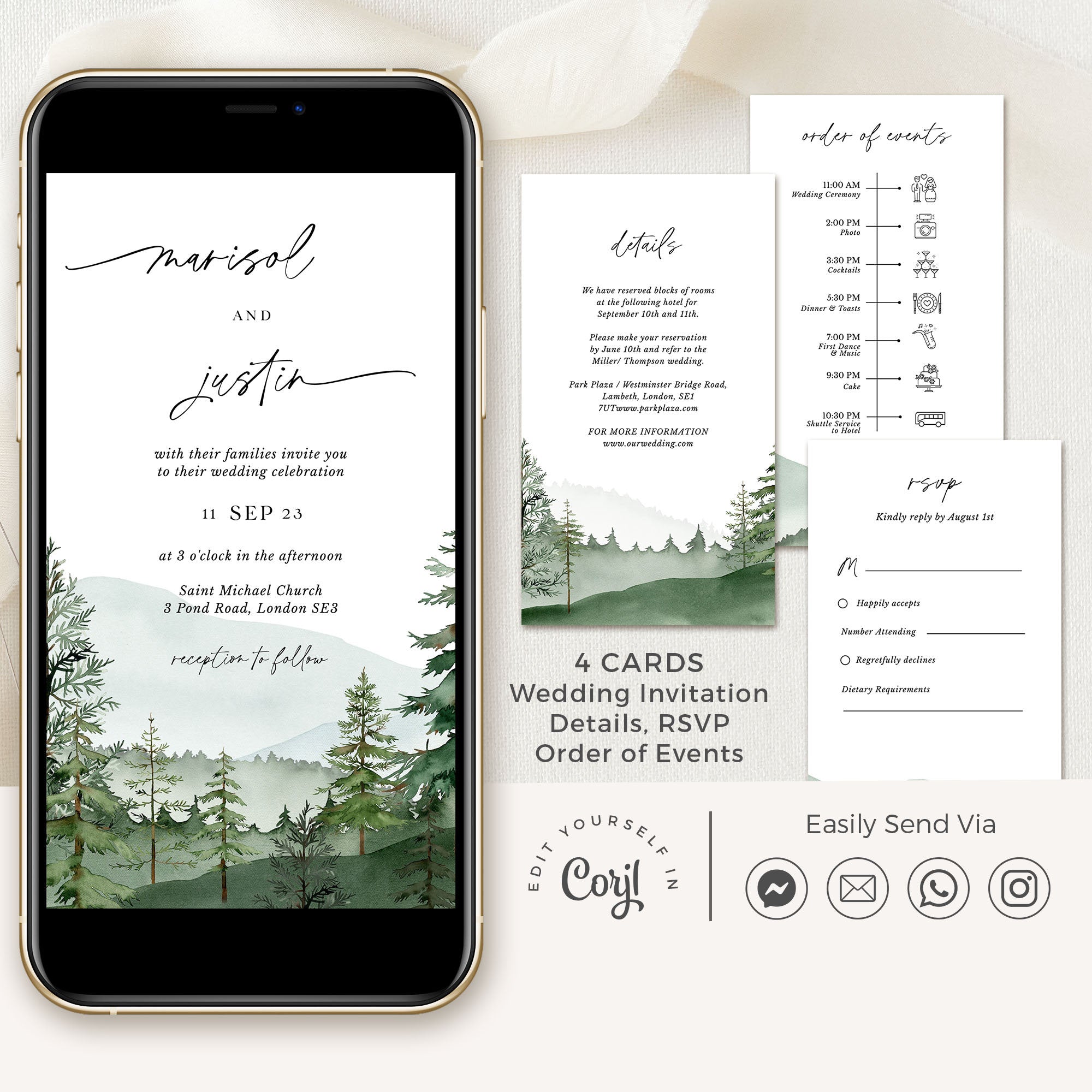 GAIA Woodland Digital Wedding Invitation