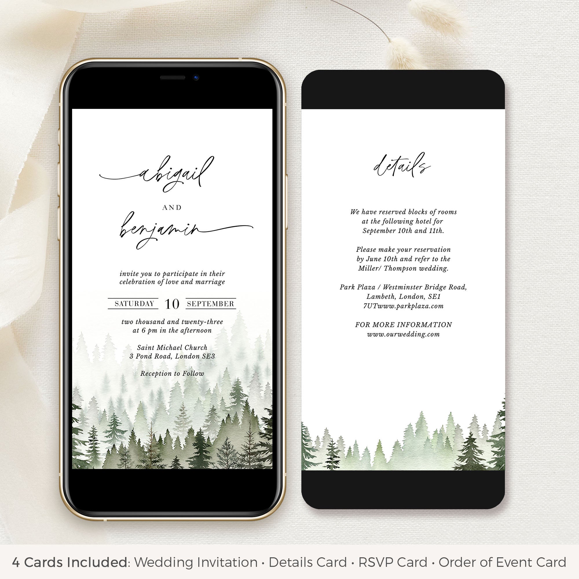 GAIA Forest Digital Wedding Card