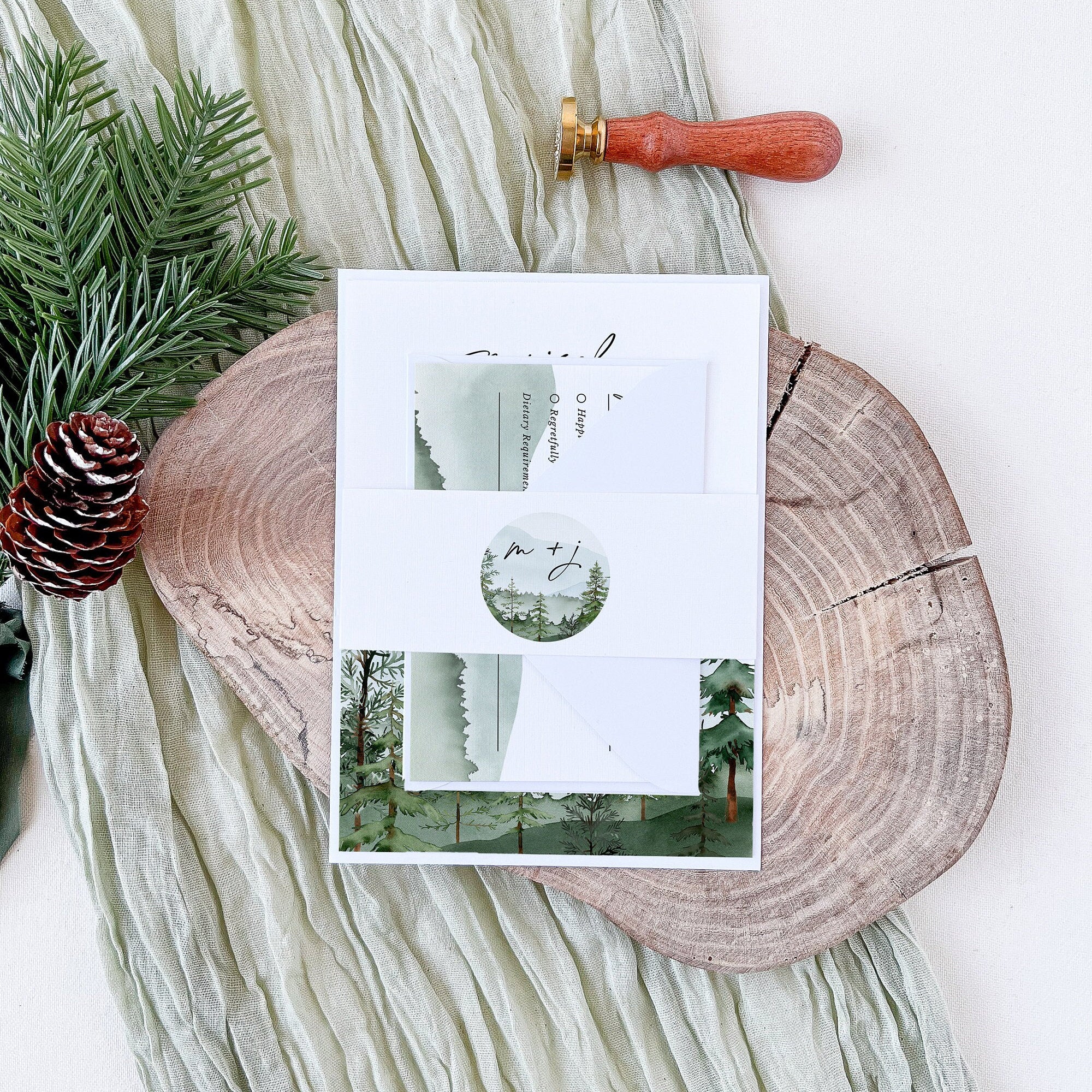 GAIA Forest Wedding Invitation Template Set