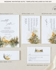 ARNA Mountain Wedding Invitation Suite Template