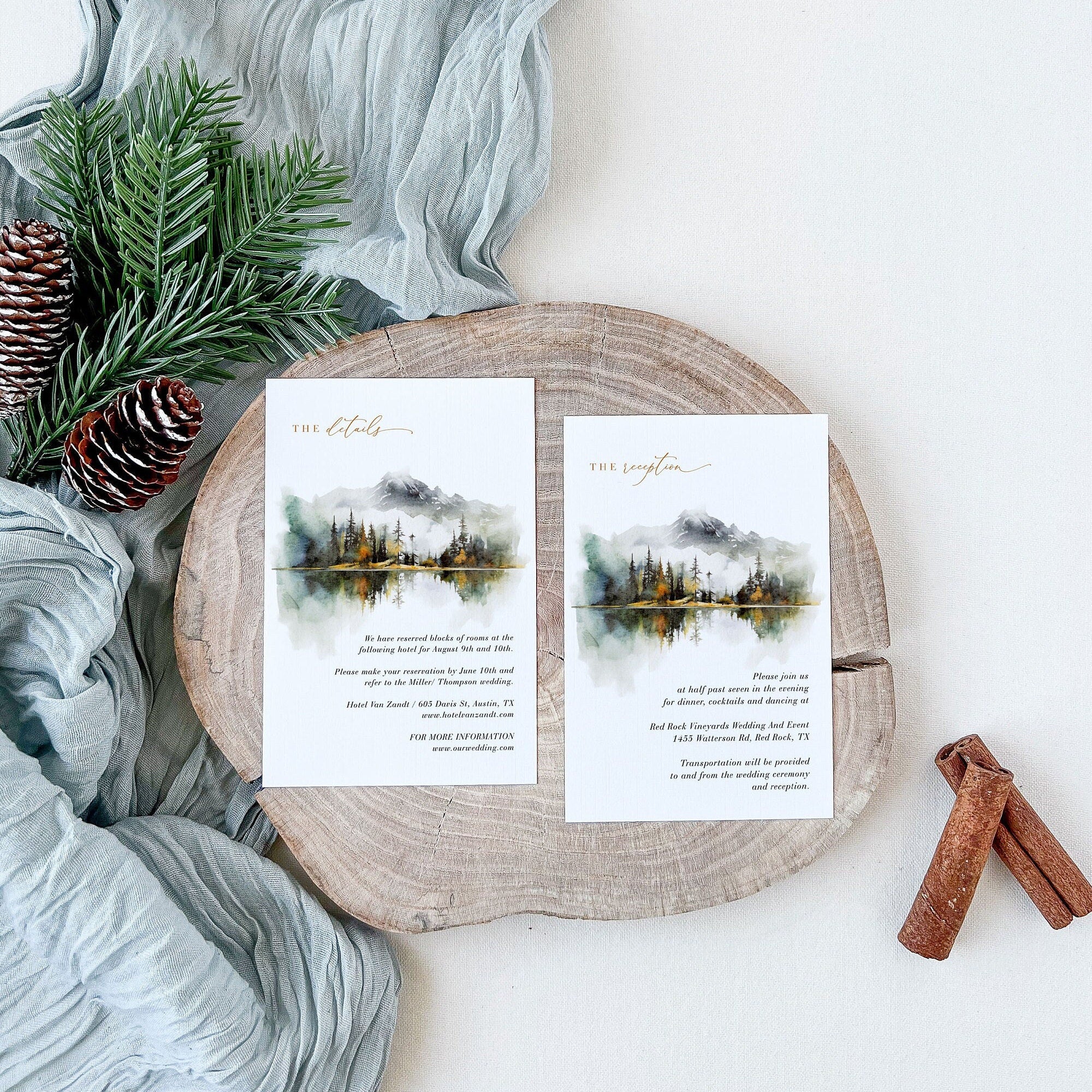 ARNA Woodland Wedding Invitation Set Template