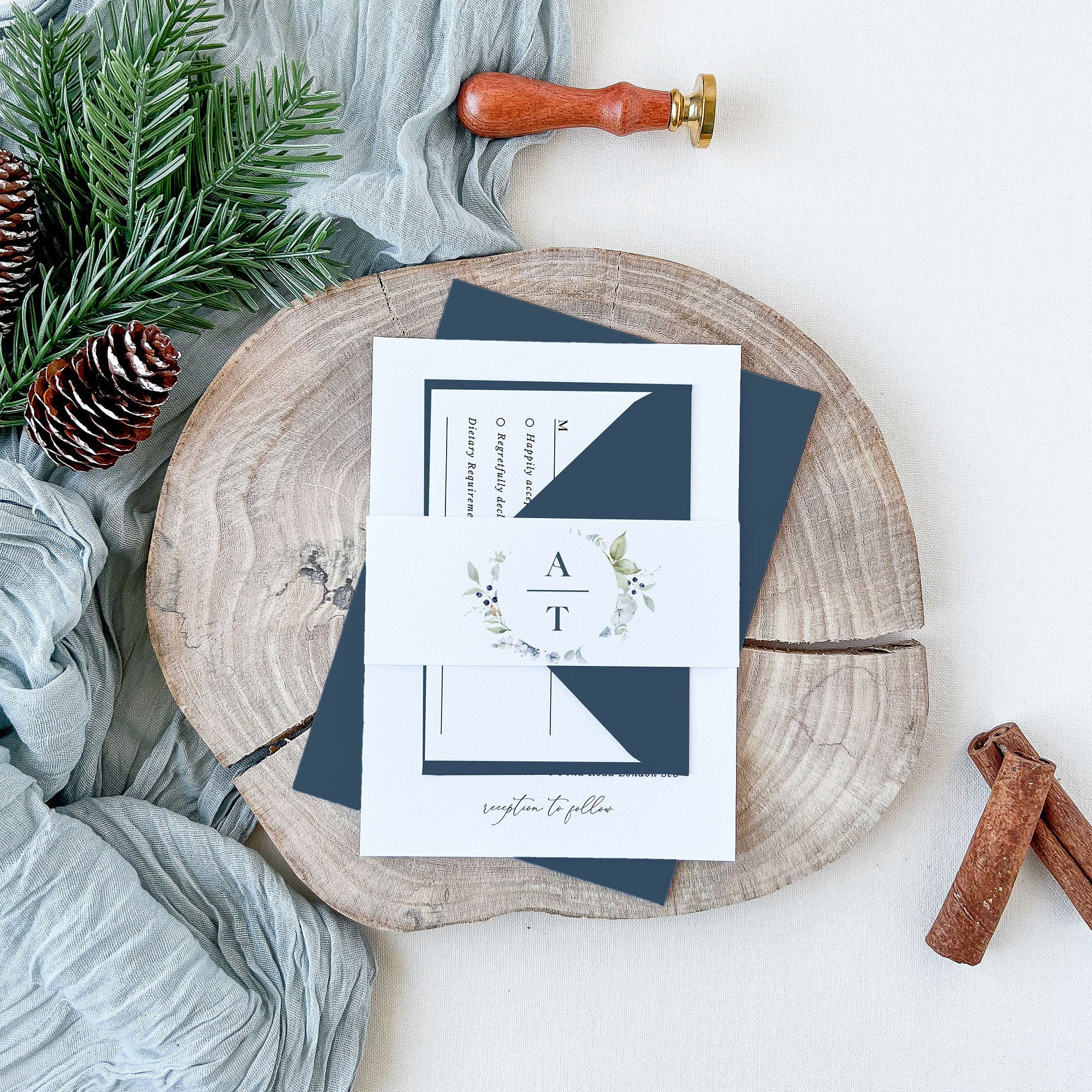 BIANCA Winter Wedding Stationery Bundle Template Set