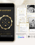 Passport Wedding Invitation Video Template - Black