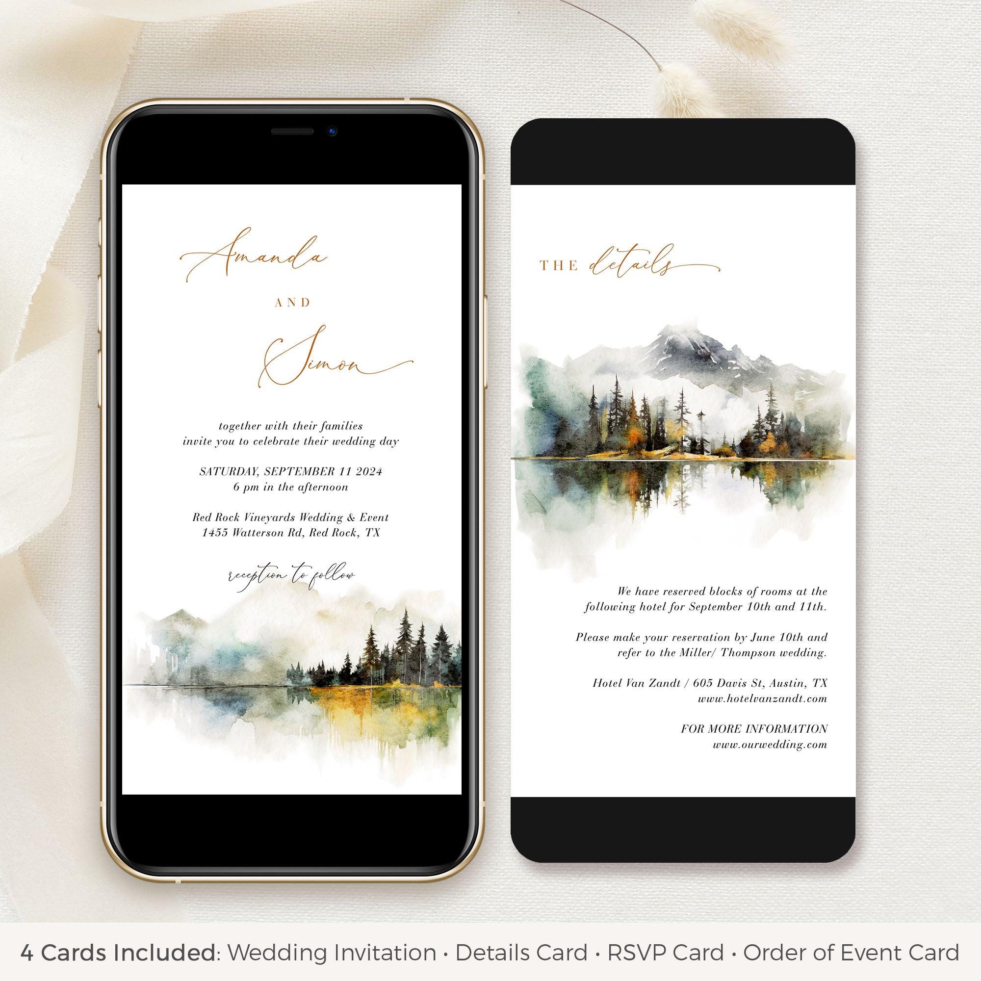 ARNA Digital Wedding Invitation Card Mountain Wedding