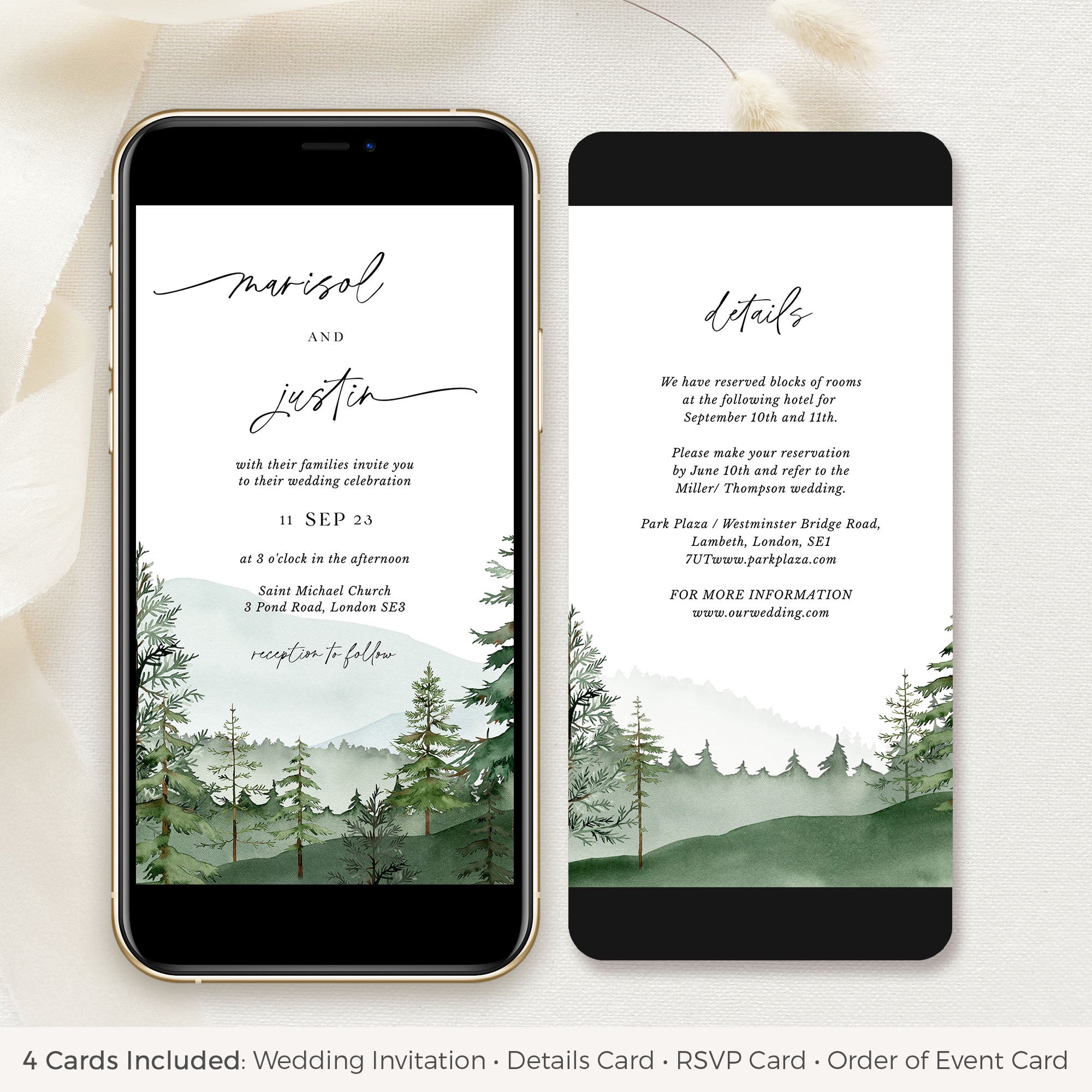 GAIA Woodland Digital Wedding Invitation