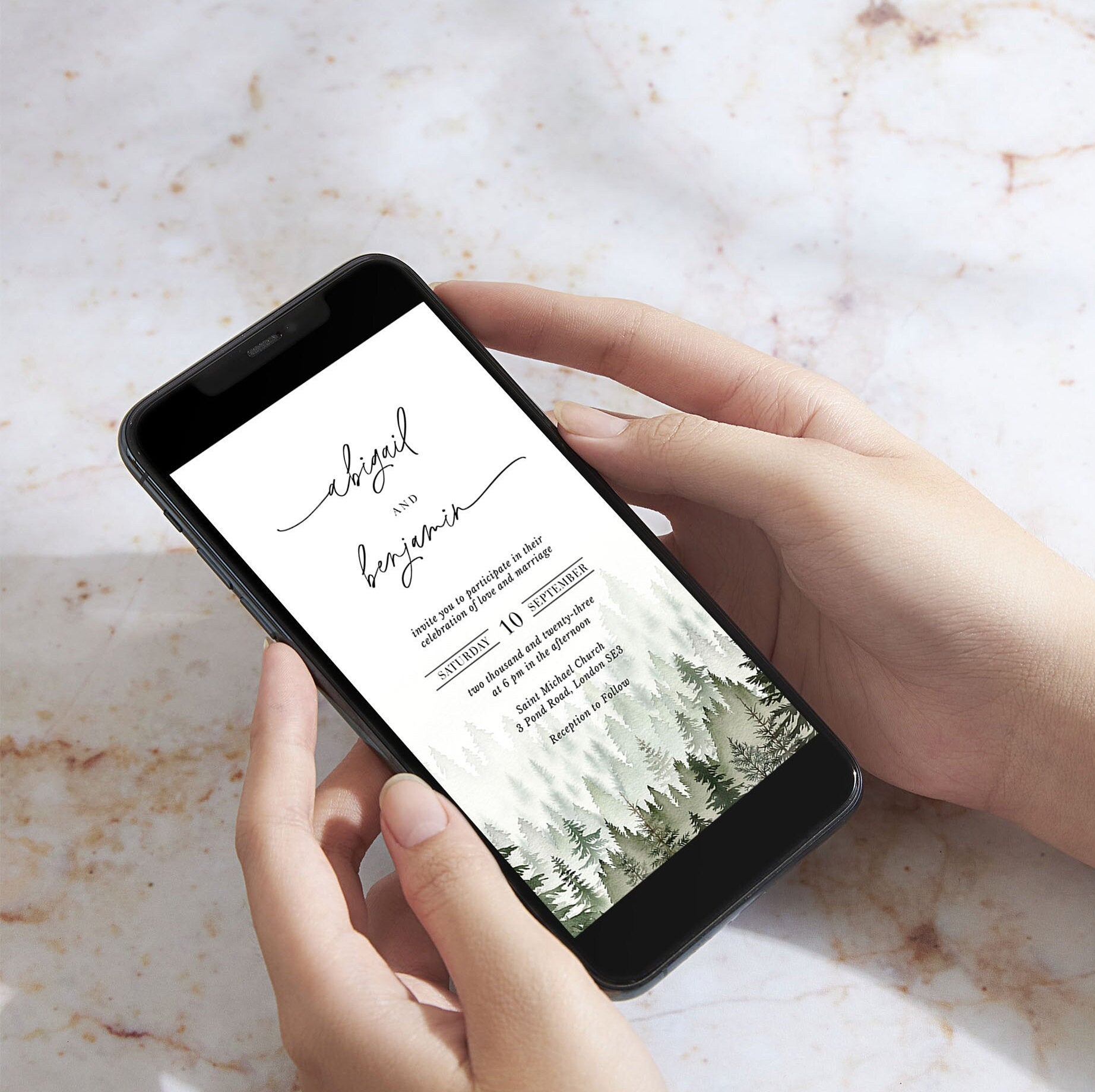 GAIA Forest Digital Wedding Card