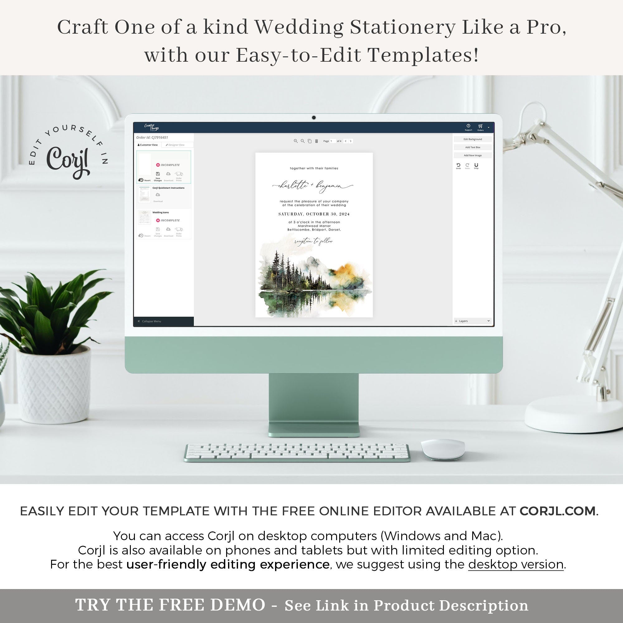 ARNA Woodland Wedding Invitation Template