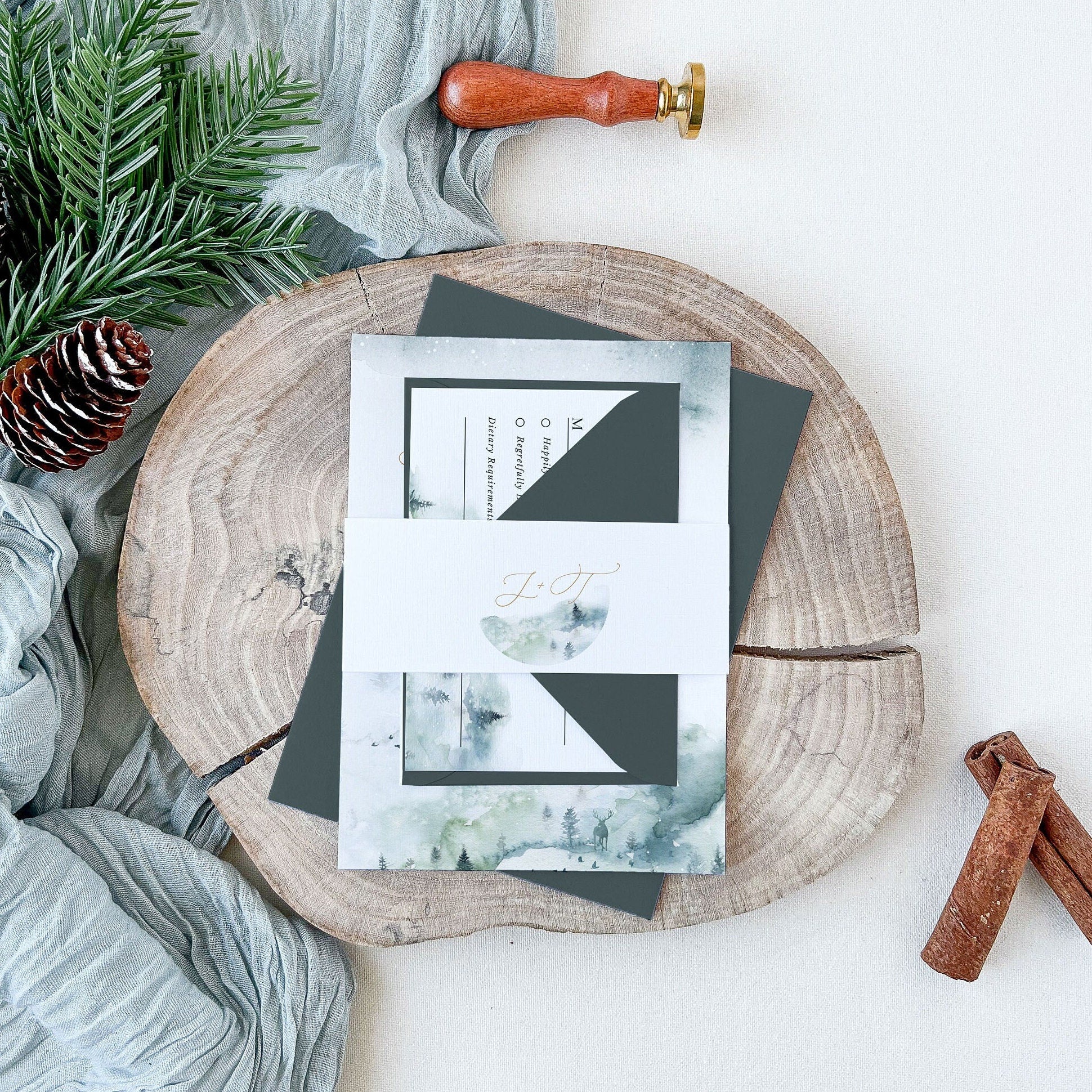 ARNA Winter Wedding Invitation Template Set