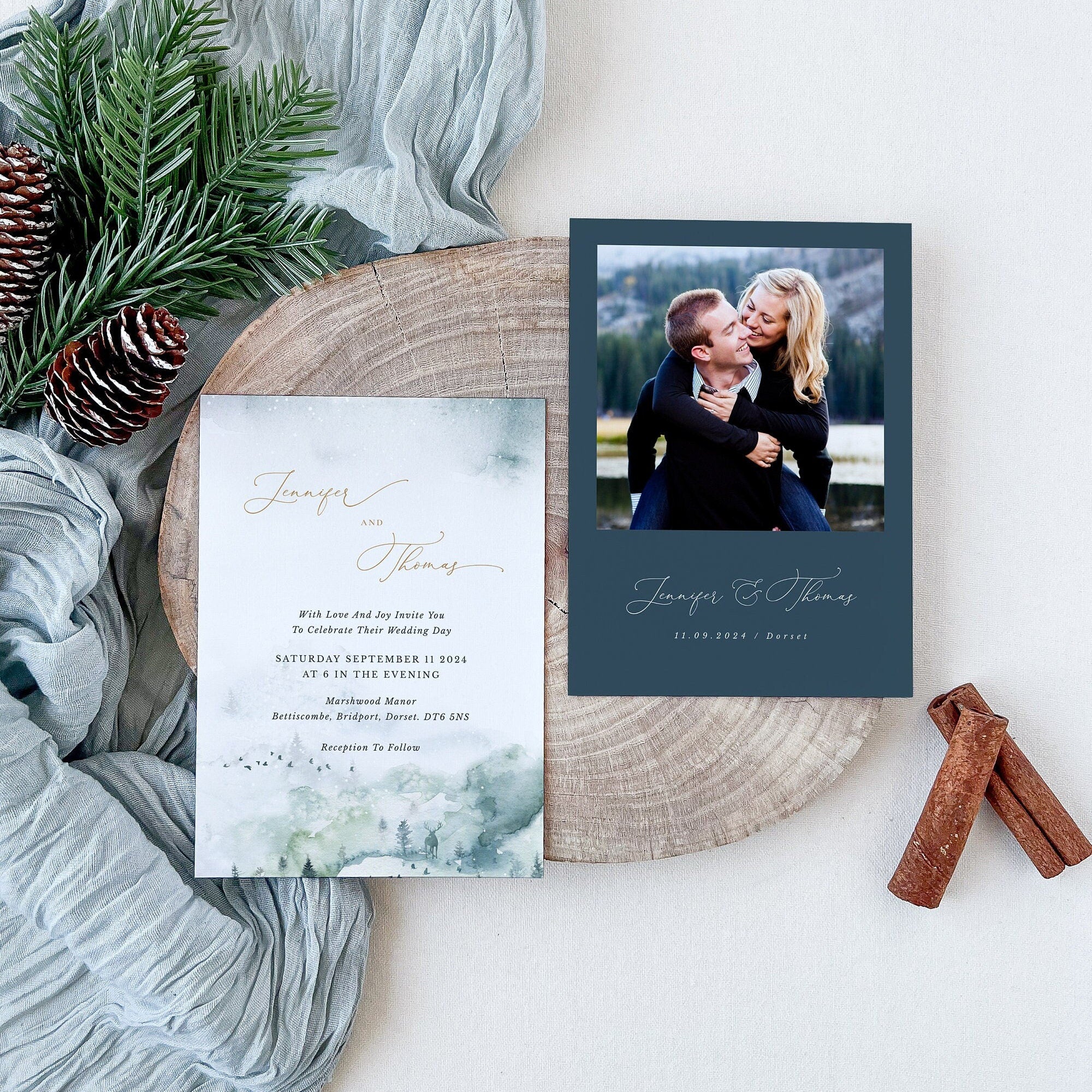 ARNA Winter Wedding Invitation Template Set