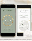 Passport Save the Date Video Template - Sage Green