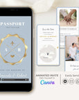 Passport Save the Date Video Template - Dusty Blue
