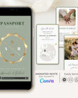 Passport Save the Date Video Template - Sage Green