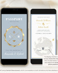 Passport Wedding Invitation Video Template - Dusty Blue