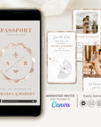 Passport Save the Date Video Template - Rose Gold