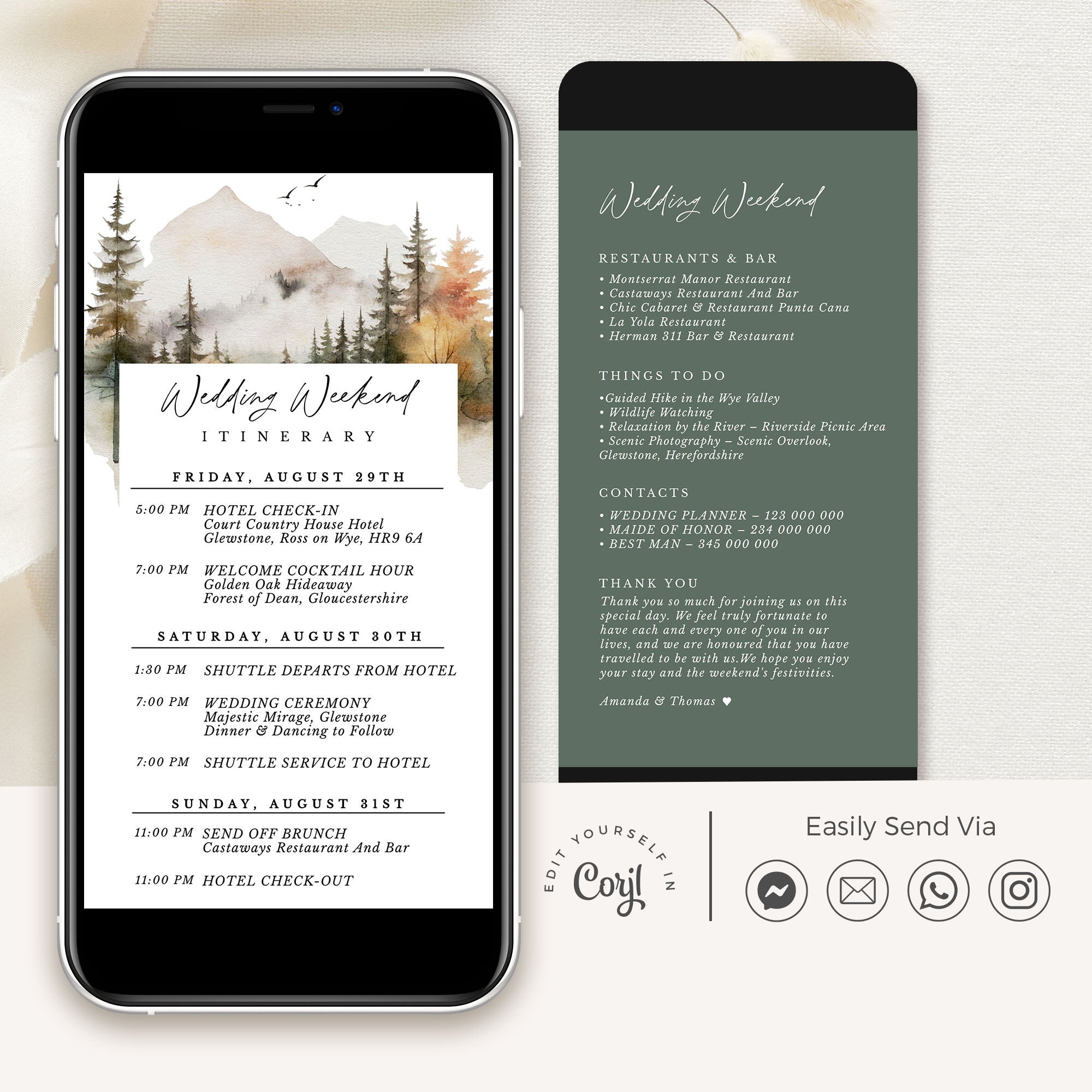 ARNA Timeline of A Wedding Day Digital Card