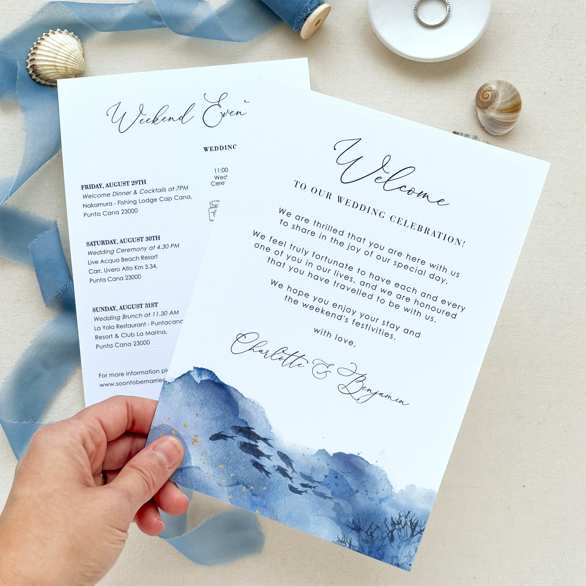 YLENIA Wedding Welcome Letter & Itinerary Template for Guest
