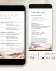 ARNA Wedding Weekend Itinerary Template Digital Card
